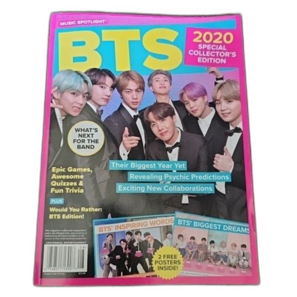 BTS 2020 Music Spotlight Collector's Edition Magazine 2 Posters Kpop ARMY